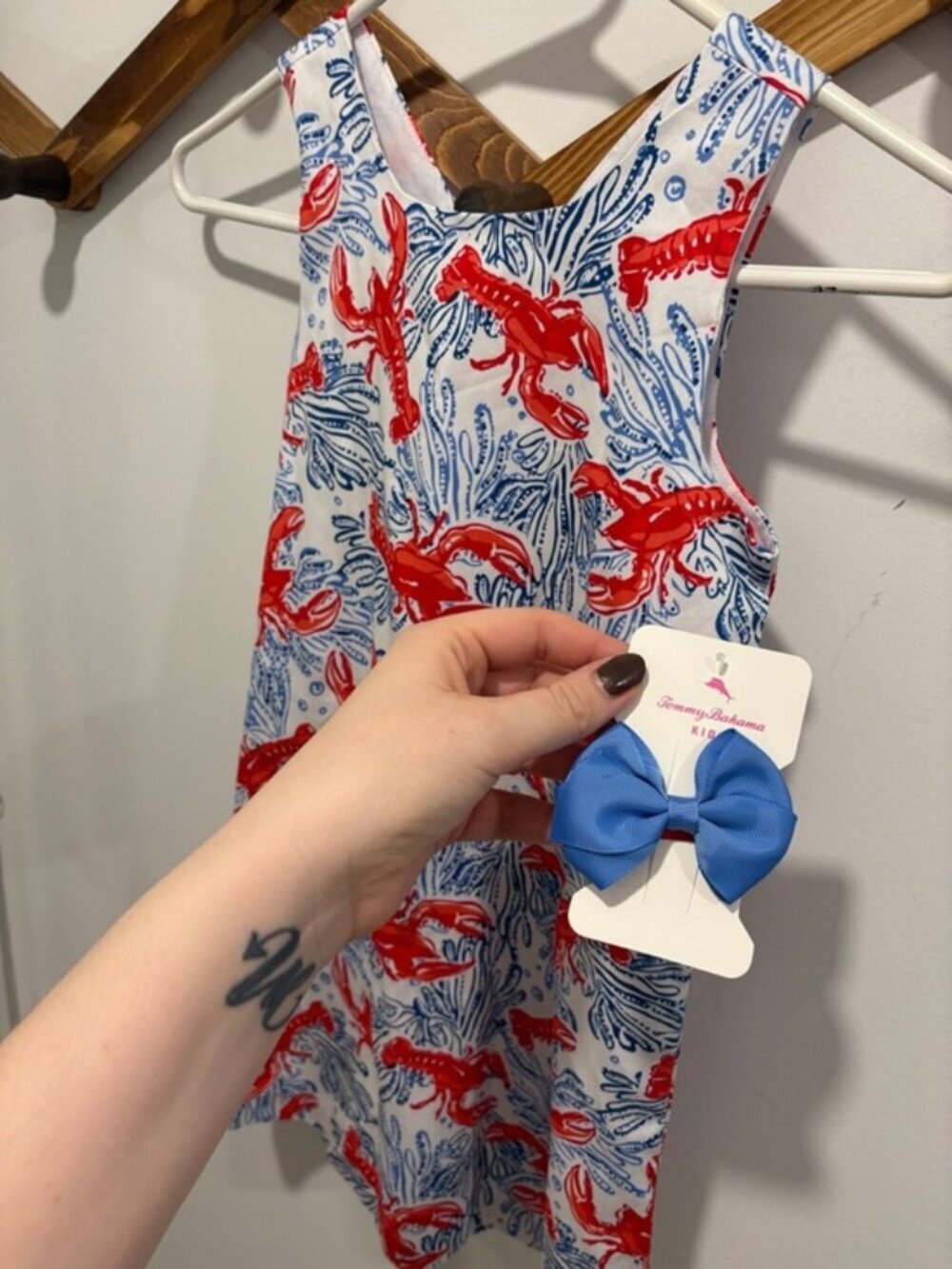NWT Tommy Bahama Girls Lobster Print SunDress Size 7 | Coastal Nautical Summer